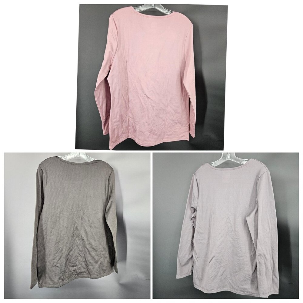 32 Degrees Heat Shirt Womens XXL Black Pink Thermal Long Sleeve Base Layer Lot 3 - Picture 8 of 9